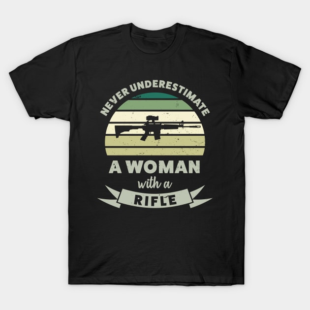 Women with a Rifle Funny Gun Gifts Mom T-Shirt by qwertydesigns